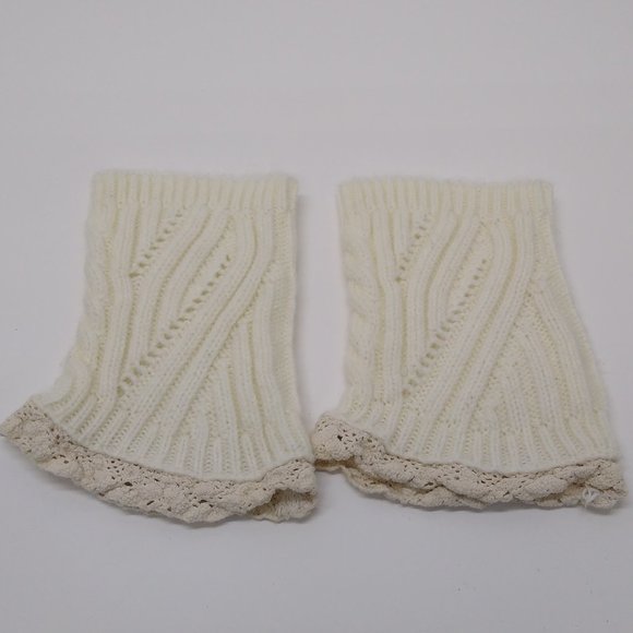 Boot Socks Footless Shin/Leg Warmers Cable Knit Crocheted  Homemade from design - Picture 1 of 7